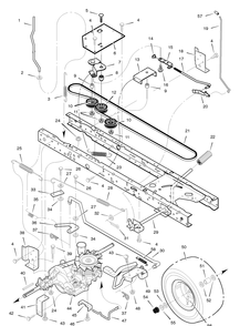 Drive Assembly Diagram and Parts List for 425615X99B 2005 Briggs and Stratton Lawn Tractor